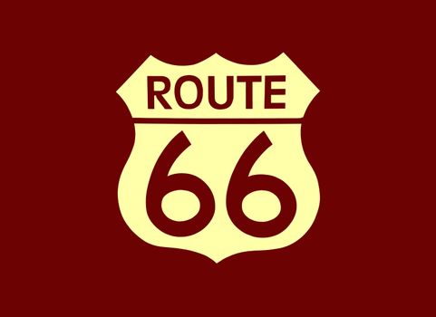Travel USA sign of Route 66 label. American road icon.