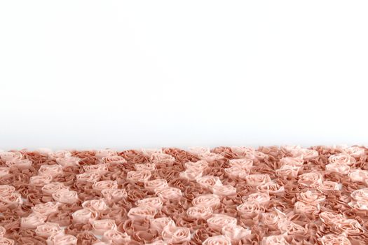 Fabric Rose brown pastel flower fabric abstract texture for table top With white wall background