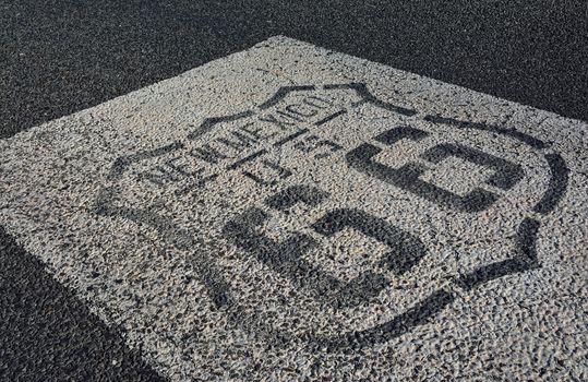 Historic Route 66 sing in New Mexico, Us.