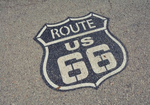 Historic U.S. old Route 66 sign.