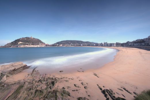 La Concha beach in Donostia-San Sebastian. Basque Country. Gipuzkoa. Spain. Europe.