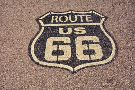 Historic U.S. old Route 66 sign.