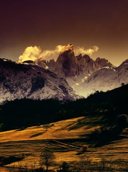 Naranjo de Bulnes (known as Picu Urriellu) in Picos de Europa National Park, Asturias, Spain