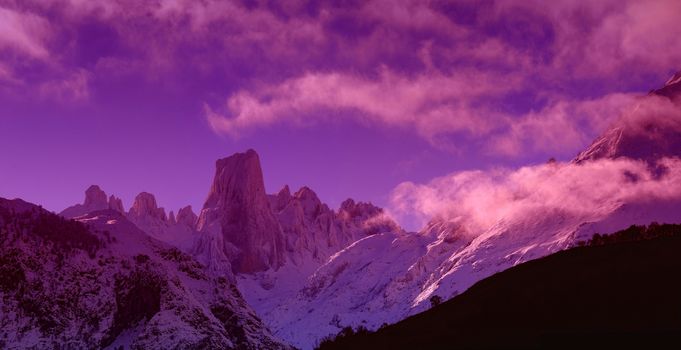 Naranjo de Bulnes (known as Picu Urriellu) in Picos de Europa National Park, Asturias, Spain