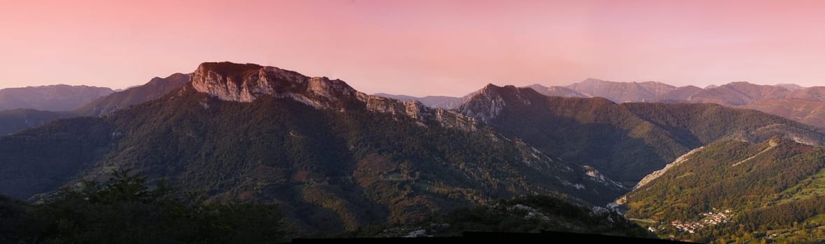 The village of Campo de Caso in the province of Asturias, Spain in the Natural Park of Redes