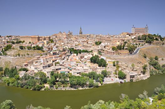 Scenic view on rooftops of Toledo city.