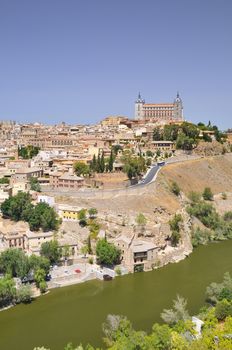 Scenic view on rooftops of Toledo city.