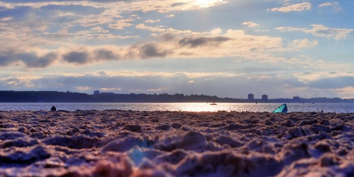 Beautiful view on sandy beaches at the baltic sea on a sunny day in northern Europe