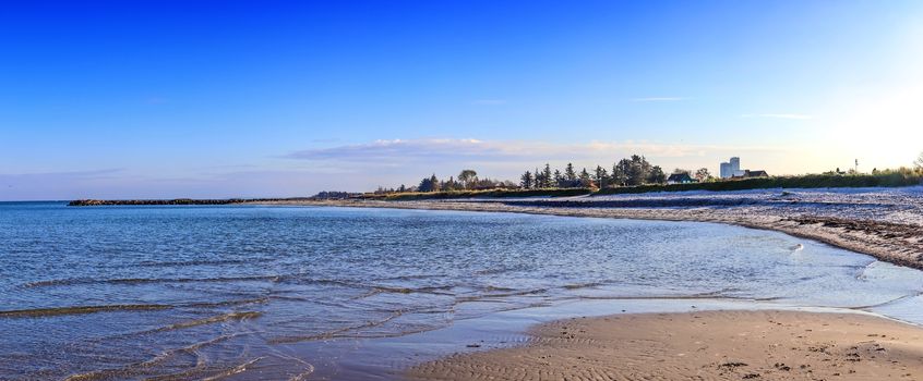 Beautiful view on sandy beaches at the baltic sea on a sunny day in northern Europe