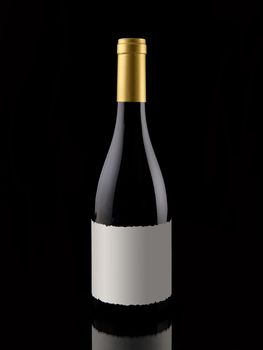 Dark wine bottle with space to place your own label or design on it