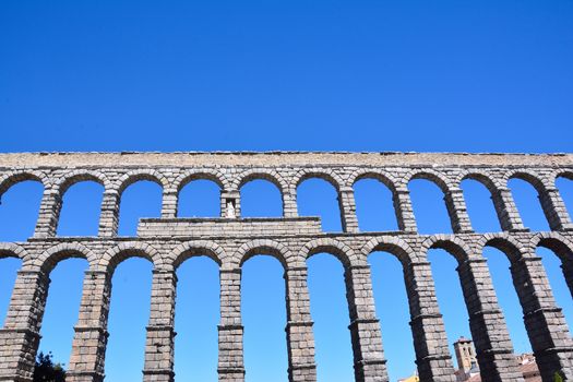 The famous ancient aqueduct in Segovia, Castilla y Leon, Spain
