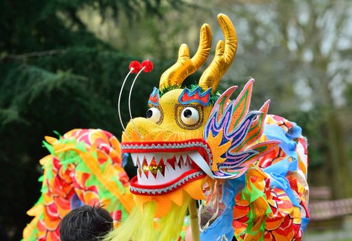 Close-up of New Year decorative chinese dragon