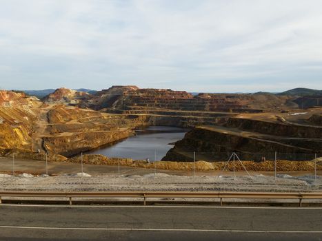 Remains of abandoned quarry. Human and climatic footprint. Consequences of climate change.