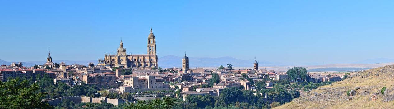 Panoramic of the Spanish city of Segovia.
