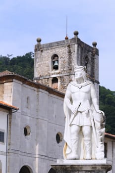 Statue of King Silo in Pravia. King of Asturias between 774 and 783