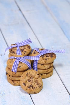 Homemade cookies on wooden table in the kitchen