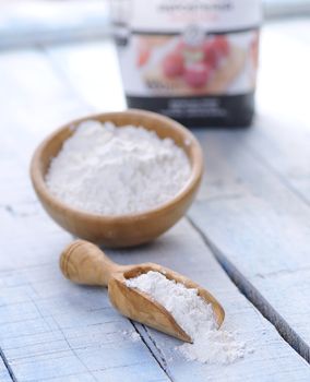 Flour in a bowl on the kitchen table