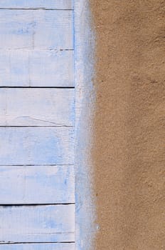 Sand beach on the boardwalk with copy space for your text