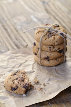 Homemade cookies on wooden table in the kitchen