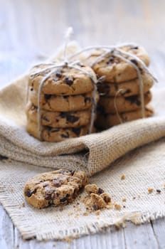 Homemade cookies on wooden table in the kitchen