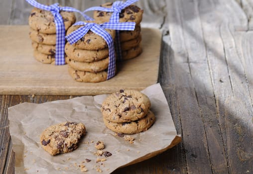 Homemade cookies on wooden table in the kitchen
