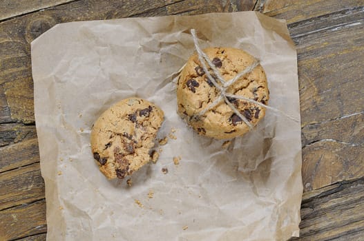 Homemade cookies on wooden table in the kitchen
