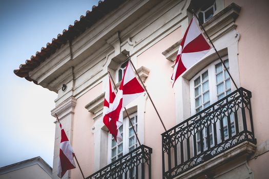 Aveiro, Portugal - May 7, 2018: Architecture Detail of City Hall in Historic Downtown on a Spring Day