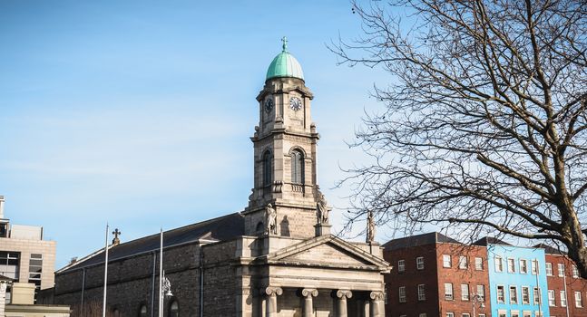 Dublin, Ireland - February 11, 2019: Saint Paul church architecture detail on a winter day