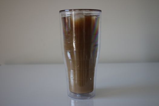 cold brew ice coffee in an extra large cup.