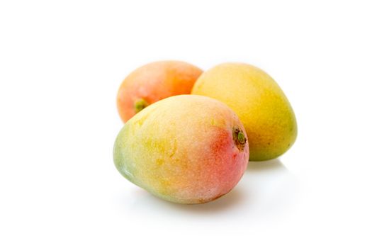 Fresh yellow mango fruit isolated on white background