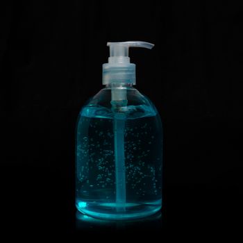 Alcohol gel sanitizer hand gel cleaners for anti bacteria and virus on black background.