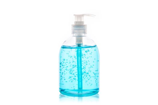 Alcohol gel sanitizer hand gel cleaners for anti bacteria and virus on white background.