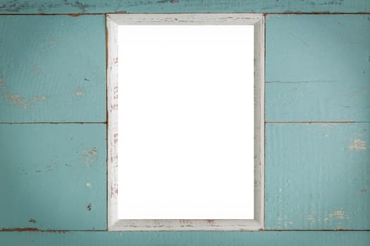 Blank vintage or retro wooden photo frame background.