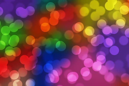 Bokeh effect in colors at night light background.