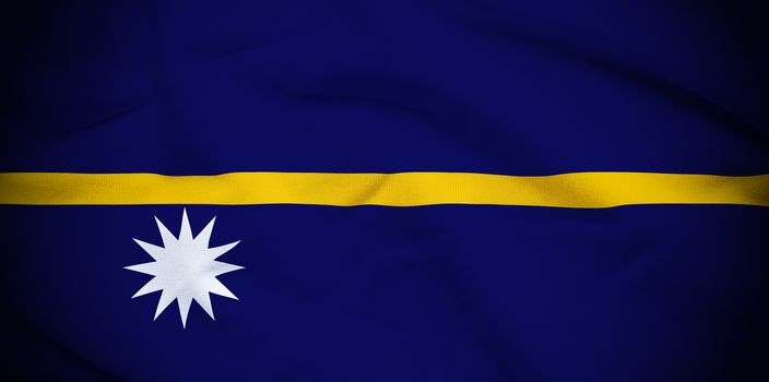 Wavy and rippled national flag of Nauru background.