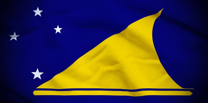 Wavy and rippled national flag of Tokelau background.