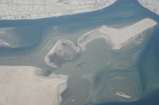Aerial view desert Dubai