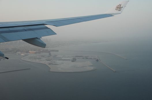 Aerial view desert Dubai