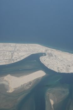 Aerial view desert Dubai