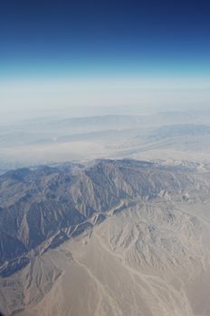 Aerial view desert Dubai