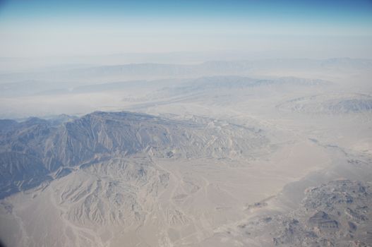 Aerial view desert Dubai