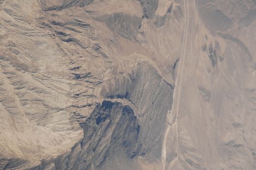 Aerial view desert Dubai