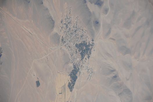Aerial view desert Dubai