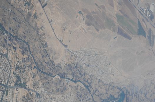 Aerial view desert Dubai