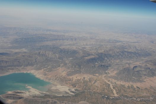 Aerial view desert Dubai