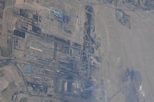 Aerial view desert Dubai