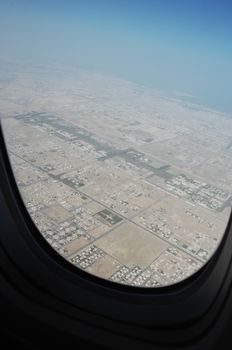 Aerial view desert Dubai