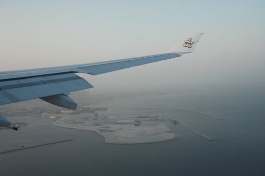 Aerial view of Clouds through flight window