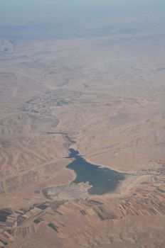 Aerial view desert Dubai