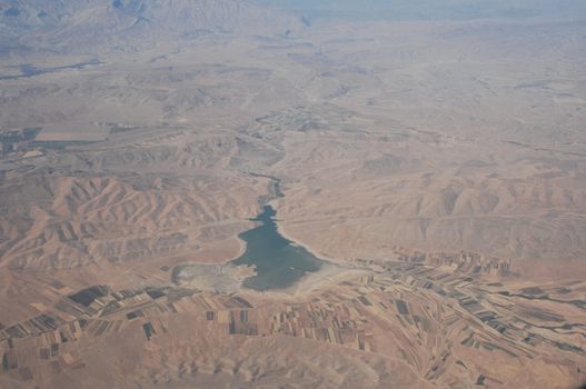 Aerial view desert Dubai